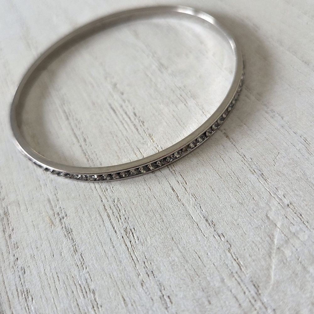 Coach Bangle Bracelet - Silver With Rhinestones - Picture 2 of 10